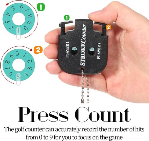 2 PCS Golf Score Counter, Portable Square Golf Stroke Counter for 2 Players, Mini Score Keeper Counters Clicker with Hanging Rope for Sport Competitions Games Scores in Saudi Arabia