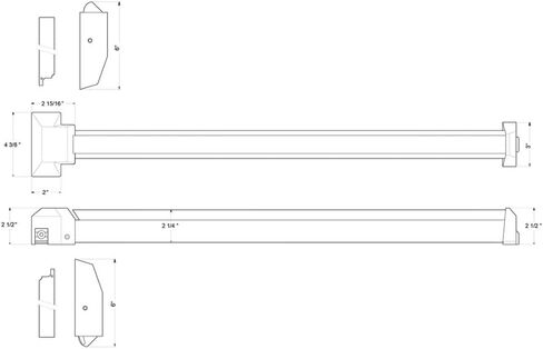 Deltana Pdvr36-al Vertical Rod Panic Device, Aluminum, 36" in Saudi Arabia