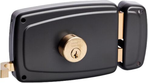 Vachette PS Series Horizontal Straight Draw Entry Door Lock - 674CC70/SC D - 5-Pin Cylinder Security, 70mm Axle, Hunt Horn Opening, 3 Keys, Grey in Saudi Arabia