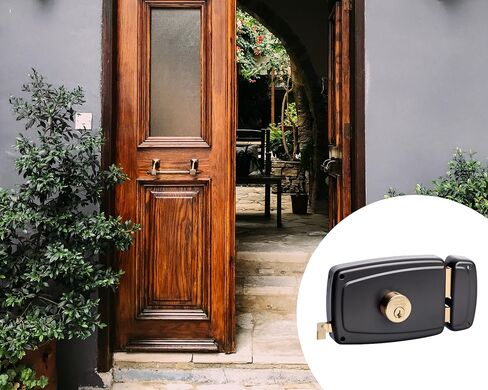 Vachette PS Series Horizontal Straight Draw Entry Door Lock - 674CC70/SC D - 5-Pin Cylinder Security, 70mm Axle, Hunt Horn Opening, 3 Keys, Grey in Saudi Arabia