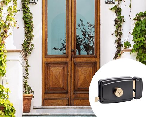 Vachette PS Series Horizontal Straight Draw Entry Door Lock - 674CC70/SC D - 5-Pin Cylinder Security, 70mm Axle, Hunt Horn Opening, 3 Keys, Grey in Saudi Arabia