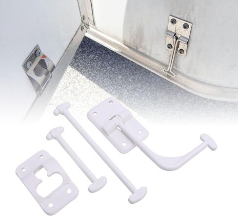 Estink 90 درجة T نمط RV حامل باب الدخول تثبيت آمن لمقطورة Campervan مع مادة ABS عالية القوة متعددة الوظائف مزلاج الباب للاستخدام التجاري في ساحة المنزل (أبيض) in Kuwait