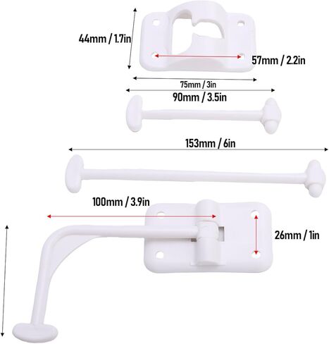 Estink 90 درجة T نمط RV حامل باب الدخول تثبيت آمن لمقطورة Campervan مع مادة ABS عالية القوة متعددة الوظائف مزلاج الباب للاستخدام التجاري في ساحة المنزل (أبيض) in Kuwait