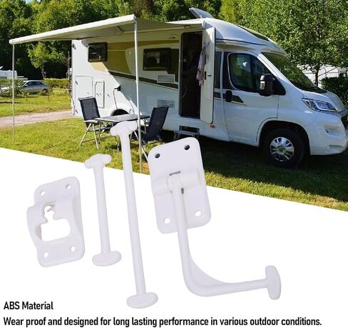 Estink 90 درجة T نمط RV حامل باب الدخول تثبيت آمن لمقطورة Campervan مع مادة ABS عالية القوة متعددة الوظائف مزلاج الباب للاستخدام التجاري في ساحة المنزل (أبيض) in Kuwait
