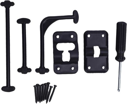 Estink 90 درجة T نمط RV حامل باب الدخول تثبيت آمن لمقطورة Campervan مع مادة ABS عالية القوة متعددة الوظائف مزلاج الباب للاستخدام التجاري في ساحة المنزل (أسود) in Kuwait