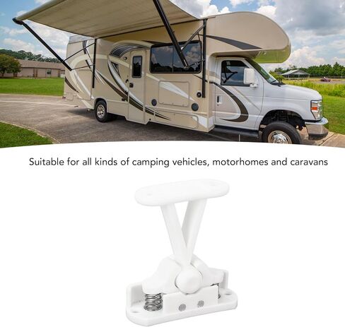 RV Door Retainer Catch T Type، مادة ABS، أبيض، قطعتين - حامل باب ثابت، متين مقاوم للماء، للبيوت المتنقلة والقوافل in Saudi Arabia