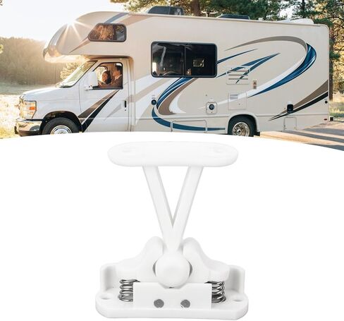 RV Door Retainer Catch T Type، مادة ABS، أبيض، قطعتين - حامل باب ثابت، متين مقاوم للماء، للبيوت المتنقلة والقوافل in Saudi Arabia