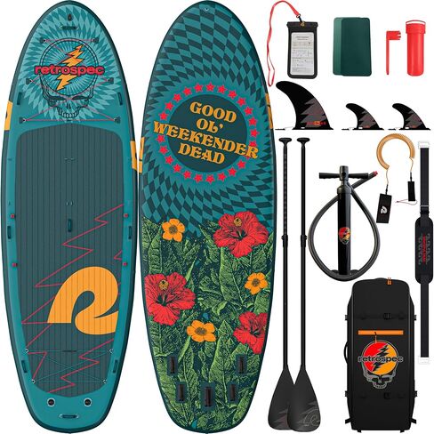 Retrospec Weekender Crew Inflatable Paddle Board - 12ft & 15ft XL Multi-Person iSUP with 400 & 1050lb Capacity & No-Slip Deck - Includes 2 Paddles & Accessories in Saudi Arabia