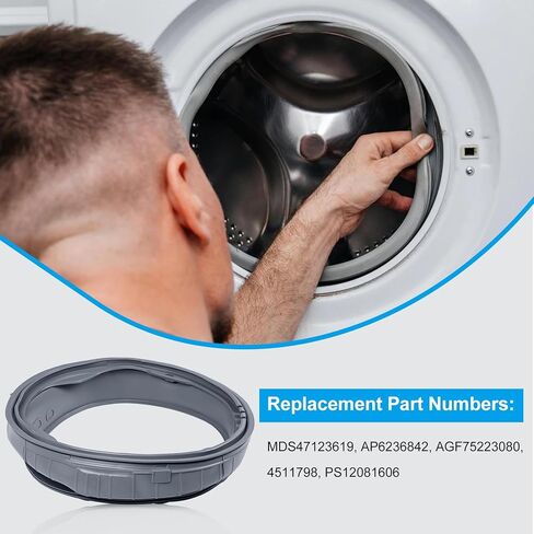 MDS47123619 غسالة باب التمهيد ختم طوقا الحجاب الحاجز ل LG Kenmore WM3500CW WM3270CW WM3180CW WM3080CW WM3670HWA WM3700HWA WM3700HVA WM3370HWA WM3370HVA، Repl. AGF75223080 AP6236842 PS12081606 in Kuwait