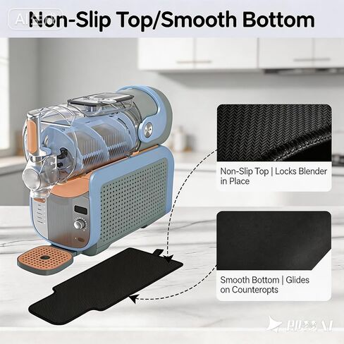 Sliding Pad for Ninja SLUSHi Max FS605 Series, Non-Slip Mat with Storage Strap, Countertop Protection Accessory, Black, 9x22.4 Inch in Saudi Arabia