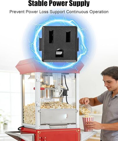 Popcorn Plug Socket Replacement Fits for Great Northern Olde Midway Popcorn Machine, 3 Pin 15A/125VAC 27x27mm Kettle Plug Socket in Saudi Arabia