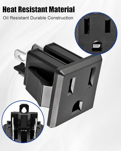 Popcorn Plug Socket Replacement Fits for Great Northern Olde Midway Popcorn Machine, 3 Pin 15A/125VAC 27x27mm Kettle Plug Socket in Saudi Arabia