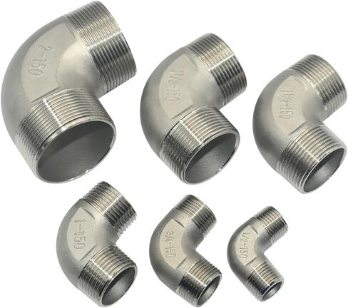 1 قطعة 1/2 "3/4" 1 "1-1/4" 1-1/2 "2" 304 الفولاذ المقاوم للصدأ الذكور الخيوط الكوع 90 درجة الكوع تركيب أنابيب المياه SS304 موصل مشترك (1/2 ") in Kuwait