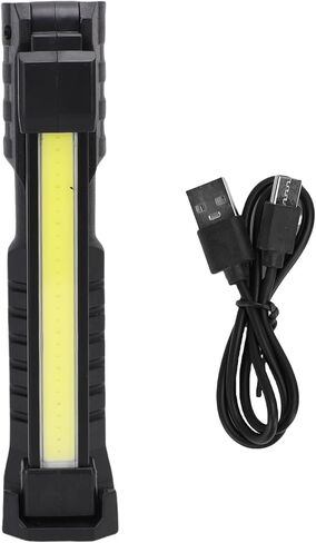 Akozon Magnetic LED Work Light with Retractable Hook, 360 Rotating Rechargeable Flashlight for Car Repair, Emergency, Mechanics, Under Hood (Khaki) in Saudi Arabia
