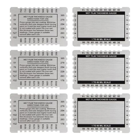 2 Pcs Aluminum Wet Film Thickness Gauge Comb, 1-80 Mil Scale Thickness Gauge Dual Scale Comb, Inspection Tool Step and Notched for Resins Paints in Saudi Arabia
