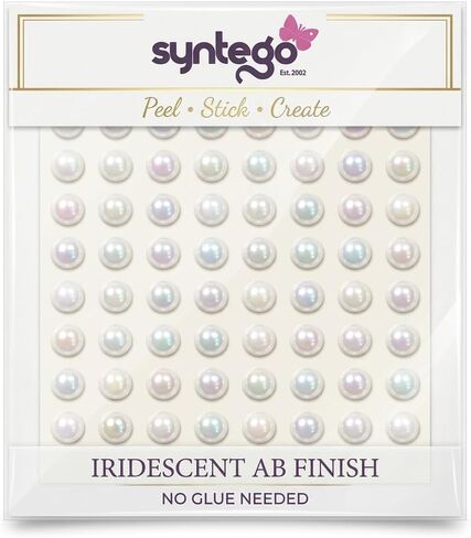 Syntego 200 AB Lilac Purple Round Pearls 6mm Flat Backed Round Self Adhesive Beads in Kuwait
