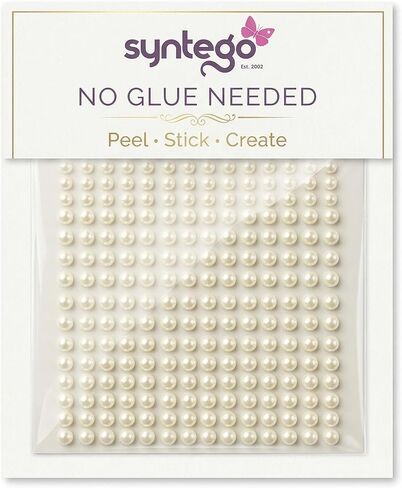 Syntego 200 AB Lilac Purple Round Pearls 6mm Flat Backed Round Self Adhesive Beads in Kuwait