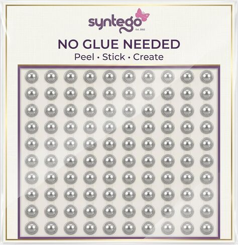 Syntego 200 AB Lilac Purple Round Pearls 6mm Flat Backed Round Self Adhesive Beads in Kuwait