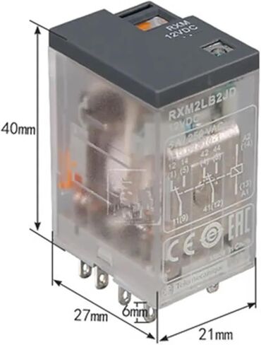 ElectricalMiniature Plug-in Relay with LED RXM2A 2CO 12A 12 VDC-110 VDC 24 VAC-230 VAC Solenoid(RXM2AB2FD 110DC) in Saudi Arabia