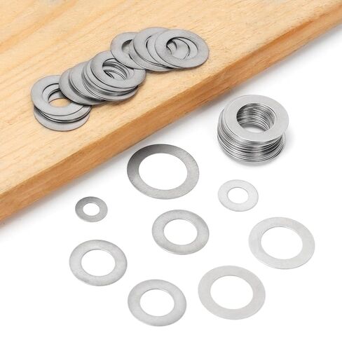 175Pcs 304 Stainless Steel Flat Washers, M4 M5 M6 M8 M10 M12 Fender Shim Washers, Round Flat Spacer, Repair Washer for Bolts, Automotive, Construction, Industrial, and DIY Use in Saudi Arabia