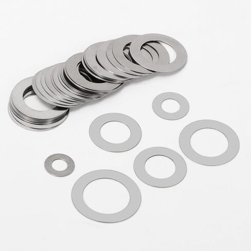 175Pcs 304 Stainless Steel Flat Washers, M4 M5 M6 M8 M10 M12 Fender Shim Washers, Round Flat Spacer, Repair Washer for Bolts, Automotive, Construction, Industrial, and DIY Use in Saudi Arabia