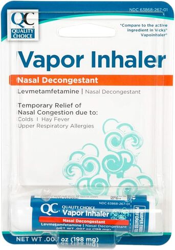 Quality Choice Nasal Decongestant Levmetamfetamine Vapor Inhaler, 198mg Each (3) in Saudi Arabia