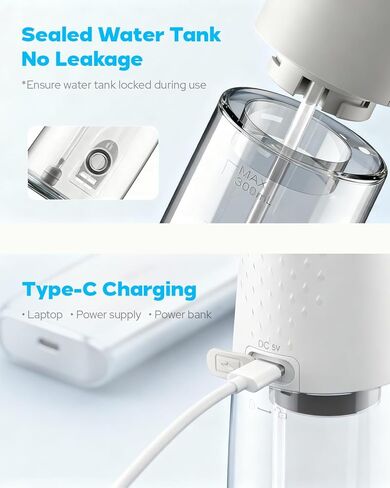 Nasal Irrigation System 300ml Tank with 6 Nozzles & 40 Salt Packets, Cordless Electric Nasal Rinse Machine for Sinus Relief & Allergies, Neti Pot with Customizable DIY Mode for Adult & Kid IPX7 in Kuwait