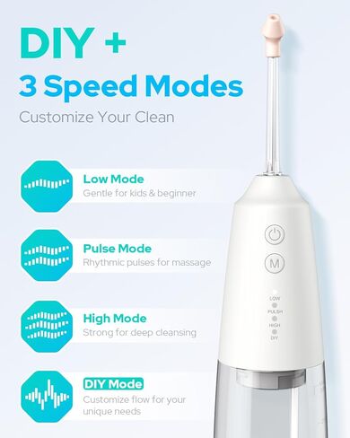 Nasal Irrigation System 300ml Tank with 6 Nozzles & 40 Salt Packets, Cordless Electric Nasal Rinse Machine for Sinus Relief & Allergies, Neti Pot with Customizable DIY Mode for Adult & Kid IPX7 in Kuwait