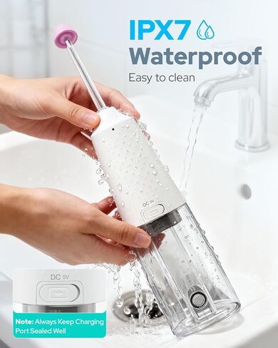 Nasal Irrigation System 300ml Tank with 6 Nozzles & 40 Salt Packets, Cordless Electric Nasal Rinse Machine for Sinus Relief & Allergies, Neti Pot with Customizable DIY Mode for Adult & Kid IPX7 in Kuwait