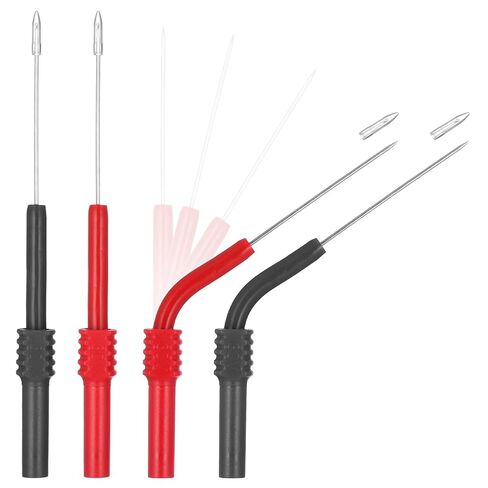 4 PCS Backprobe Test Lead Kit Automotive Silicon Flexible Back Probe Pins with 4mm Banana Socket Non-Destructive Wire Piercing Automotive Diagnostic Test Repair Tools for Car Electrical Multimeter in Saudi Arabia