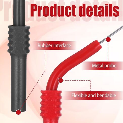 4 PCS Backprobe Test Lead Kit Automotive Silicon Flexible Back Probe Pins with 4mm Banana Socket Non-Destructive Wire Piercing Automotive Diagnostic Test Repair Tools for Car Electrical Multimeter in Saudi Arabia