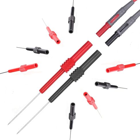 4 PCS Backprobe Test Lead Kit Automotive Silicon Flexible Back Probe Pins with 4mm Banana Socket Non-Destructive Wire Piercing Automotive Diagnostic Test Repair Tools for Car Electrical Multimeter in Saudi Arabia