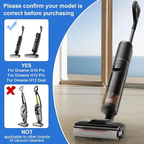 Replacement Brush Roller and HEPA Filter for Dreame H12 Pro, H12 Dual, H13 Pro Cordless Wet and Dry Vacuum Cleaner Accessories, 2 Brush Roller + 2 HEPA Filters + 1 Cleaning Brush in Kuwait