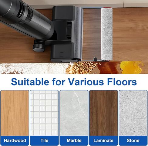 Replacement Brush Roller and HEPA Filter for Dreame H12 Pro, H12 Dual, H13 Pro Cordless Wet and Dry Vacuum Cleaner Accessories, 2 Brush Roller + 2 HEPA Filters + 1 Cleaning Brush in Kuwait