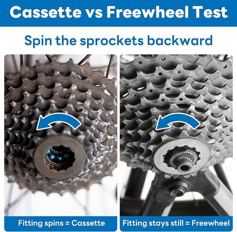 2-in-1 Bike Freewheel Removal Tool & Cassette Lockring Remover, 12-Spline 22.6mm/23.2mm, 50BV30 Quenched Heat-Treated Steel, Fits Shimano/SRAM/SunRace 5–10 Speed, 1" Hex Base in Kuwait