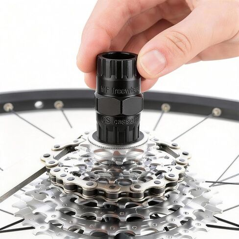 2-in-1 Bike Freewheel Removal Tool & Cassette Lockring Remover, 12-Spline 22.6mm/23.2mm, 50BV30 Quenched Heat-Treated Steel, Fits Shimano/SRAM/SunRace 5–10 Speed, 1" Hex Base in Kuwait