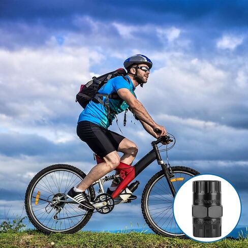 2-in-1 Bike Freewheel Removal Tool & Cassette Lockring Remover, 12-Spline 22.6mm/23.2mm, 50BV30 Quenched Heat-Treated Steel, Fits Shimano/SRAM/SunRace 5–10 Speed, 1" Hex Base in Kuwait