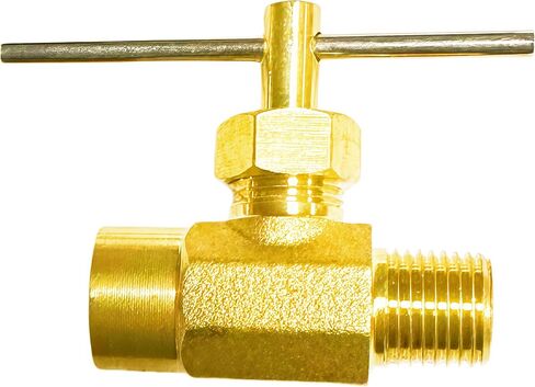 17-1901 Brass Needle Valve 1/8" FPT x 1/8" MPT Straight Flow Control Valve, 1/8 Inch Brass Needle Valve for Gas Burner, Pipe Thread Valve, 1/8 in Pipe Brass Shut Off Valve in Saudi Arabia