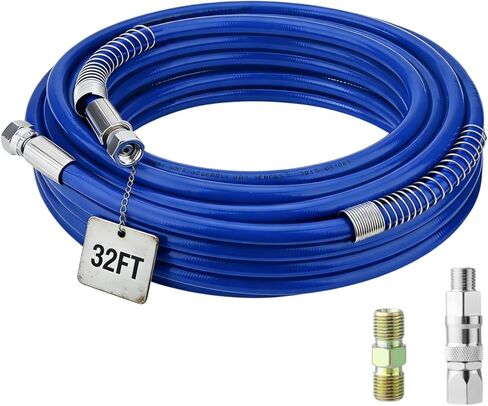 خرطوم رش طلاء بدون هواء بطول 32 قدمًا، خرطوم بديل عالي الضغط 1/4 بوصة 8500 رطل لكل بوصة مربعة مع موصل ومفصل دوار، لآلة رش جراكو تيتان بدون هواء in Kuwait