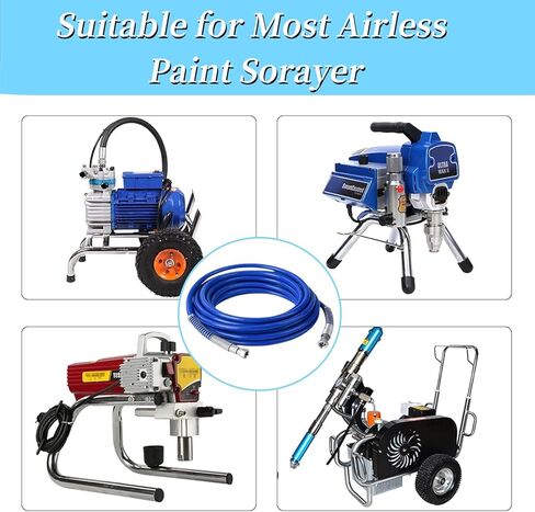 خرطوم رش طلاء بدون هواء بطول 32 قدمًا، خرطوم بديل عالي الضغط 1/4 بوصة 8500 رطل لكل بوصة مربعة مع موصل ومفصل دوار، لآلة رش جراكو تيتان بدون هواء in Kuwait