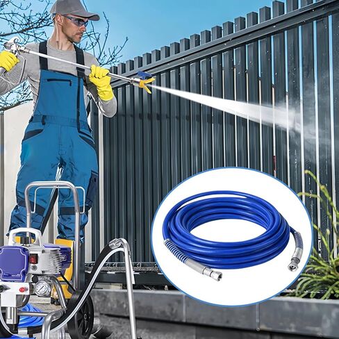 خرطوم رش طلاء بدون هواء بطول 32 قدمًا، خرطوم بديل عالي الضغط 1/4 بوصة 8500 رطل لكل بوصة مربعة مع موصل ومفصل دوار، لآلة رش جراكو تيتان بدون هواء in Kuwait