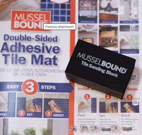 كتلة صنفرة بلاط الحائط من MusselBound® ذات حبيبات مزدوجة (خشنة ومتوسطة) لحواف البلاط ذات لمسة نهائية احترافية سهلة وسريعة. in Kuwait