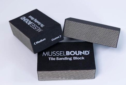 كتلة صنفرة بلاط الحائط من MusselBound® ذات حبيبات مزدوجة (خشنة ومتوسطة) لحواف البلاط ذات لمسة نهائية احترافية سهلة وسريعة. in Kuwait