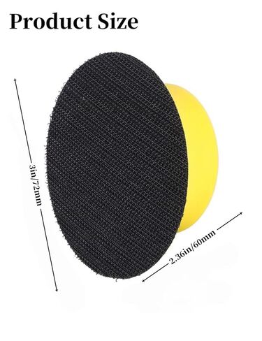 قطعتان من مكعبات الصنفرة اليدوية المستديرة مقاس 3 بوصات، كتلة صنفرة بخطاف وحلقة، قرص صنفرة بتفاصيل دائرية لترميم الأثاث الخشبي والفنون والحرف اليدوية (أصفر) in Kuwait