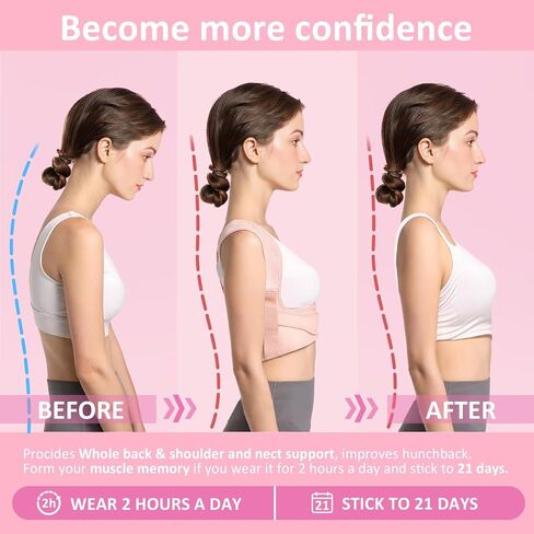 Back Brace Posture Corrector for Women - Adjustable Upper Posture Support Brace for Neck Shoulder Back Straightener - Comfortable Posture Corrector Invisible Hunchback Slouching under Clothes (Medium) in Saudi Arabia