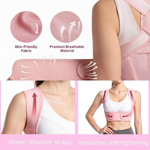 Back Brace Posture Corrector for Women - Adjustable Upper Posture Support Brace for Neck Shoulder Back Straightener - Comfortable Posture Corrector Invisible Hunchback Slouching under Clothes (Medium) in Saudi Arabia