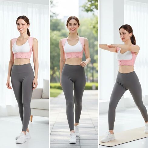 Back Brace Posture Corrector for Women - Adjustable Upper Posture Support Brace for Neck Shoulder Back Straightener - Comfortable Posture Corrector Invisible Hunchback Slouching under Clothes (Medium) in Saudi Arabia