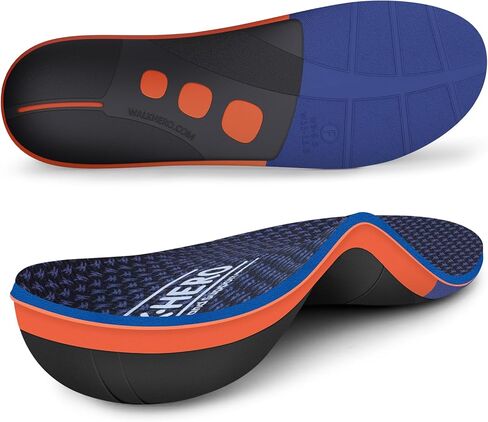 WalkHero Plantar Fasciitis Insoles - Arch Support Inserts for Men Women, Orthotic Insoles for Arch Pain Relief, Reduce Muscle Fatigue Mens 6-6.5 | Womens 8-8.5 in Kuwait