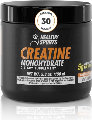 Creatine Monohydrate Powder 5g – 30 Servings - Unflavored, Easy to Mix - 150g per Container of Pure Micronized Powder - for Women and Men That Supports Muscle Growth and Strength* in Saudi Arabia