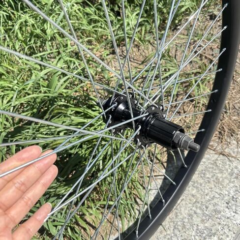 26" Rear Bicycle Wheel Only fit Cassette Freewheel, 26 inch Rear Bike Rim Double Wall Aluminum Wheel Heavy Duty 12G 36 Spokes for MTB/Road/Cruiser Bicycles (Bike Rim Size 22.44“) in Kuwait